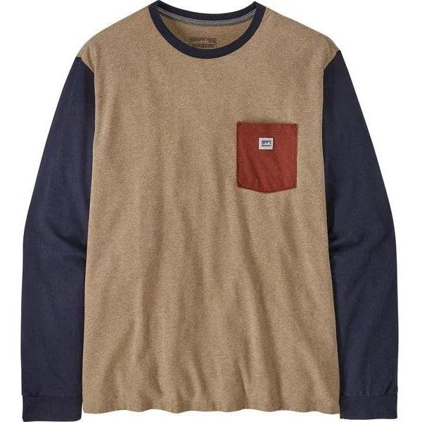 PATAGONIA Men's Long Sleeve Shop Sticker Pocket Responsibili-Tee Shirt